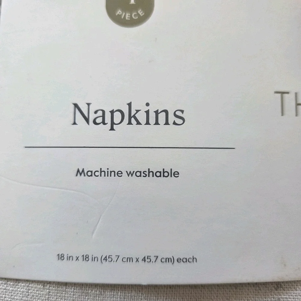 Threshold 4 Piece 80% Cotton/20% Linen Napkins Neutral Beige 18X18